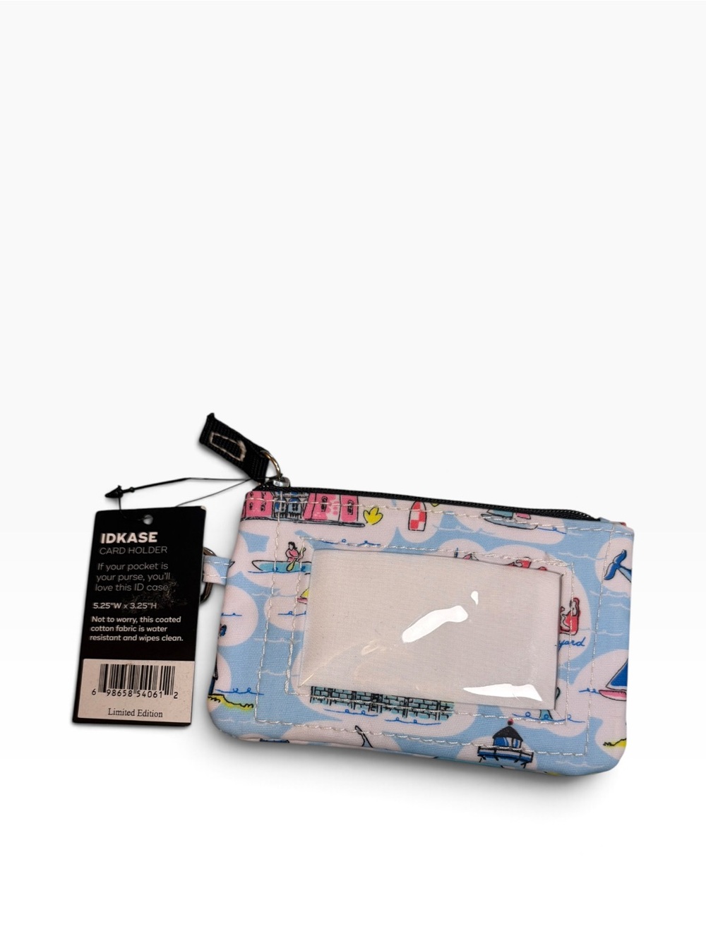 SCOUT Ocean Nantucket Boat Print IDKASE Keychain Card Case ID Holder Wallet - Picture 3 of 4